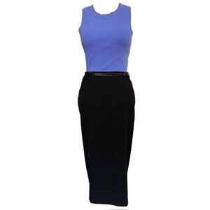 MaxMara New Wool Midi Pencil Skirt in Black Size 8 Made in Italy